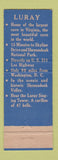 Matchbook Cover - Luray Caverns VA Singing Tower