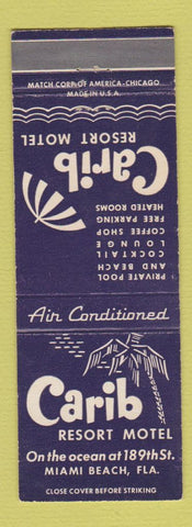 Matchbook Cover - Carib Resort Motel Miami Beach FL