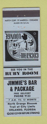 Matchbook Cover - Jimmie's Bar Package Liquor Orlando FL