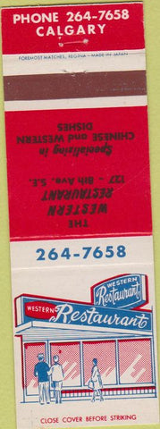 Matchbook Cover - Western Restaurant Calgary AB