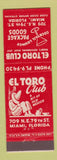 Matchbook Cover - El Toro Club Miami FL