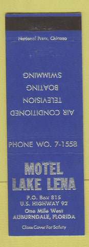 Matchbook Cover - Motel Lake Lena Auburndale FL