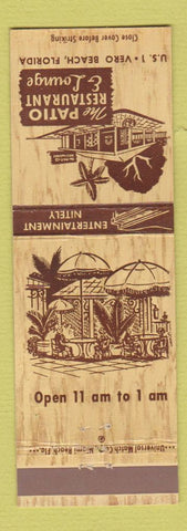 Matchbook Cover - Patio Restaurant Lounge Vero Beach FL