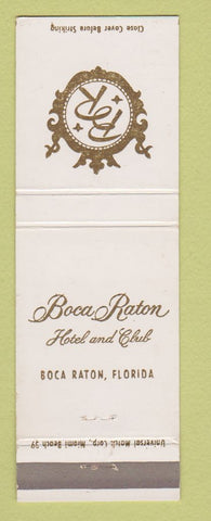 Matchbook Cover - Boca Raton Hotel Club Boca Raton FL