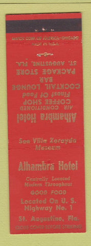 Matchbook Cover - Alhambra Hotel St Augustine FL