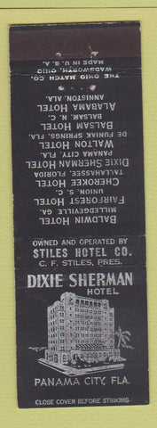 Matchbook Cover - Dixie Sherman Hotel Panama City FL