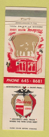 Matchbook Cover - Midway Motor Lodge Minneapolis St Paul MN