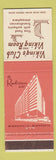 Matchbook Cover - Radisson Hotel Minneapolis MN Viking's Club WEAR