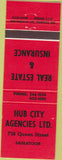 Matchbook Cover - Hub City Agencies Saskatoon SK