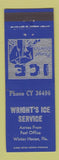 Matchbook Cover - Wright's Ice Service Winter Haven FL