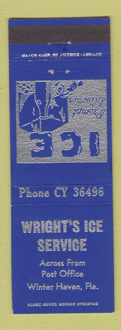 Matchbook Cover - Wright's Ice Service Winter Haven FL