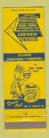 Matchbook Cover - Noel's King Boy Hamburgers Circleville Jackson OH