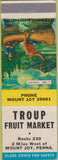 Matchbook Cover - Troup Fruit Market Mount Joy PA