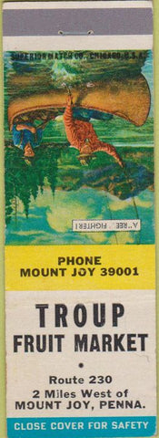 Matchbook Cover - Troup Fruit Market Mount Joy PA