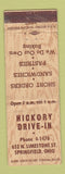 Matchbook Cover - Hikcory Drive In Springfield OH