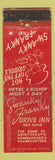 Matchbook Cover - Swanky Franky Drive Inn WORN