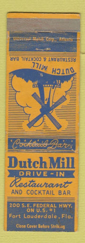 Matchbook Cover - Dutch Mill Drive In Fort Lauderdale FL