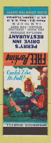 Matchbook Cover - Perry's Drive Inn Restaurant Perry FL hillbilly