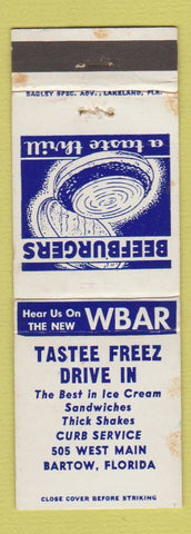 Matchbook Cover - Tastee Freez Drive In Bartow FL WEAR