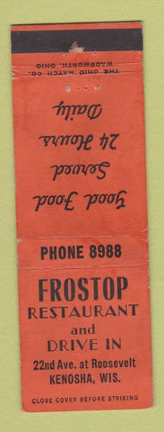 Matchbook Cover - Frostop Restaurant Drive In Kenosha WI WEAR