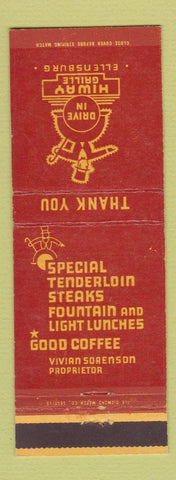 Matchbook Cover - Hiway Grille Drive In Ellensburg WA