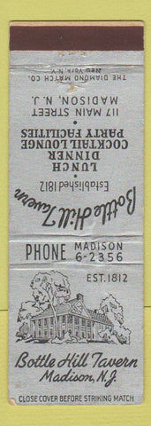 Matchbook Cover - Bottle Hill Tavern Madison NJ WORN