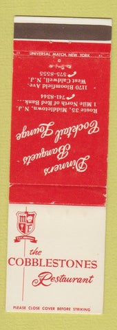 Matchbook Cover - Cobblestones Restaurant West Caldwell NJ WEAR