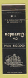 Matchbook Cover - The Clarendon Hackettstown NJ