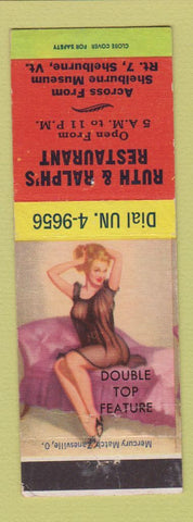 Matchbook Cover - Ruth & Ralph's Restaurant Shelburne VT pinup