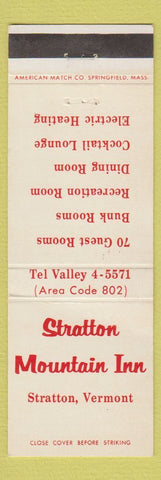 Matchbook Cover - Stratton Mountain Inn Stratton VT