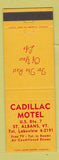 Matchbook Cover - Cadillac Motel St Albans VT