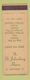Matchbook Cover - St Johnsbury House VT