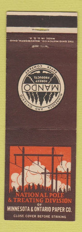 Matchbook Cover - Mando Forest Products Paper Minnesota and Ontario WEAR
