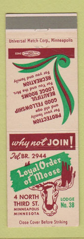 Matchbook Cover - Moose Lodge Minneapolis MN