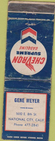 Matchbook Cover - Chevron oil gas National City CA POOR