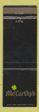 Matchbook Cover - McCarthy's Minneapolis MN