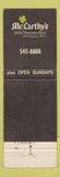 Matchbook Cover - McCarthy's Minneapolis MN