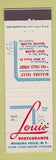 Matchbook Cover - Louis' Restaurants Niagara Falls NY