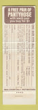 Matchbook Cover - Pantyhose Offer girlie legs