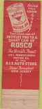 Matchbook Cover - Old Colony Auto Polish Rosco oil WORN