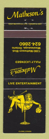 Matchbook Cover - Matheson's Restaurant Mississauga ON girlie