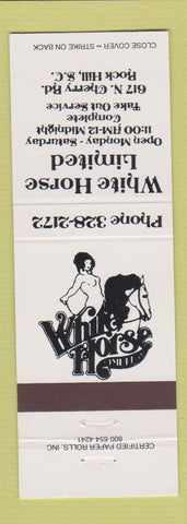 Matchbook Cover - White Horse Limited girlie Rock Hill SC