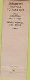 Matchbook Cover - Angelino's Santa Monica CA King Midas WORN