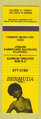 Matchbook Cover - Bermuda Tavern strip club girlie Toronto ON