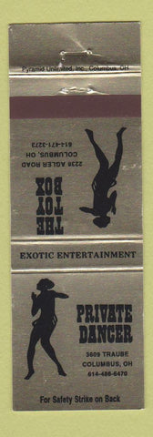 Matchbook Cover - Toy Box Strip Club girlie Columbus OH Private Dancer