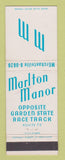 Matchbook Cover - Marlton Manor Merchantville NJ