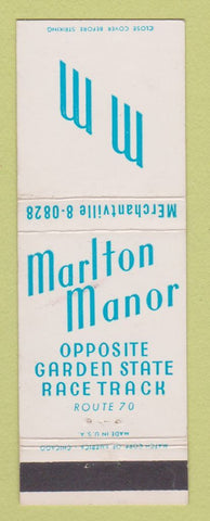 Matchbook Cover - Marlton Manor Merchantville NJ