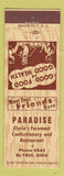 Matchbook Cover - Paradise Restaurant Elyria OH