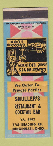 Matchbook Cover - Shuller's Restaurant Cincinnati OH