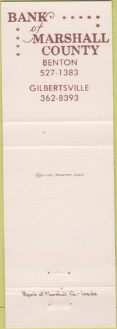 Matchbook Cover - Bank of Marshall County Benton Gilbertsville KY